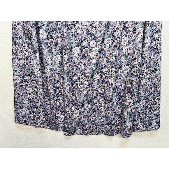 Vintage Jenny Womens Two Piece Blouse Skirt Set Size 20W Purple Floral 80s - Picture 13 of 16